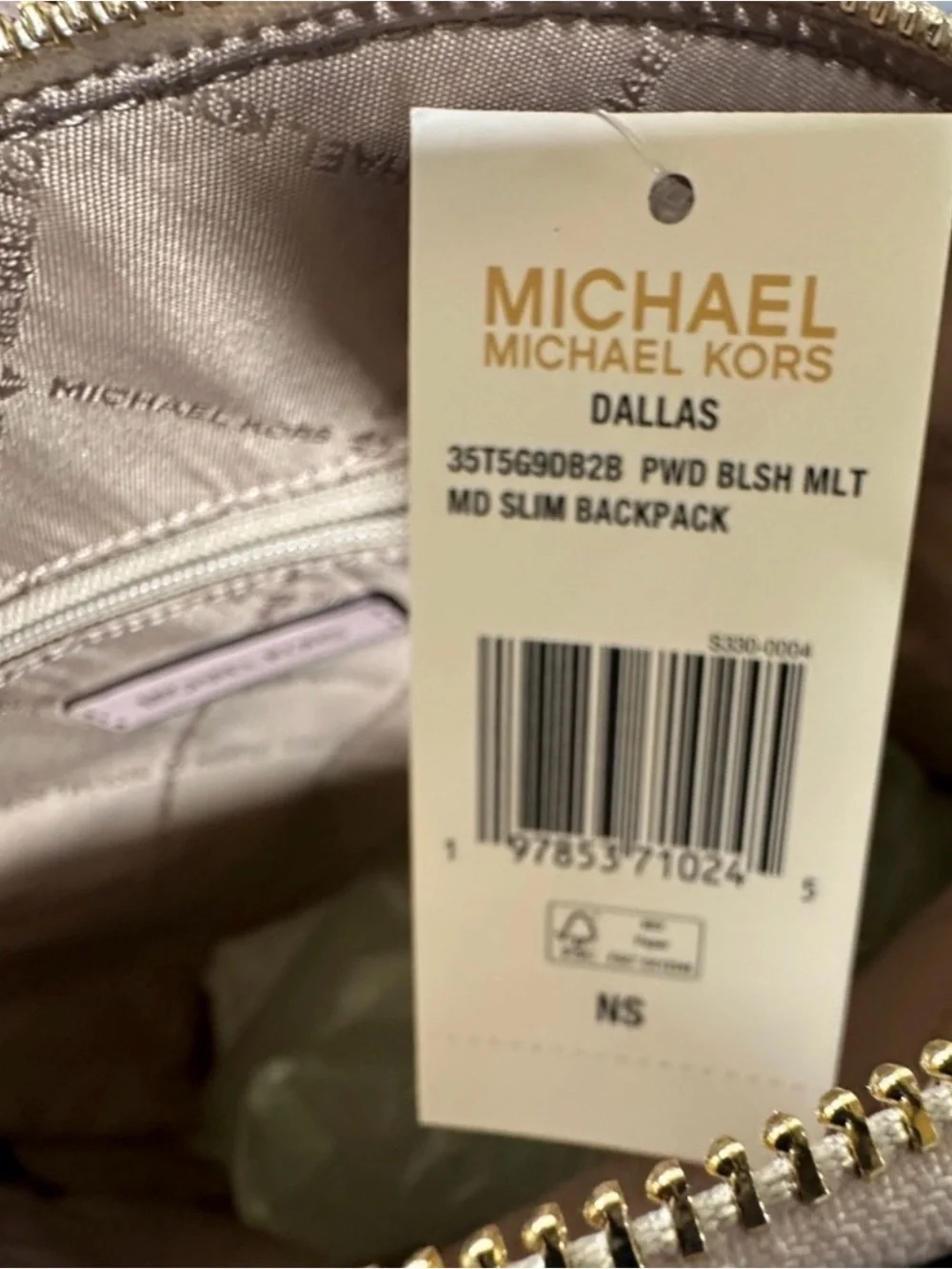 Michael Kors backpack logo
